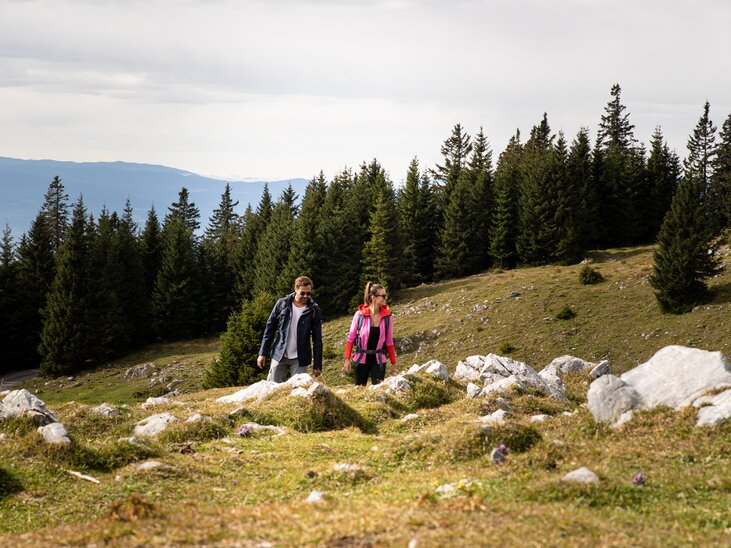 Two hikers exploring the meadows of Schöckl in Graz. | © Graz Tourismus