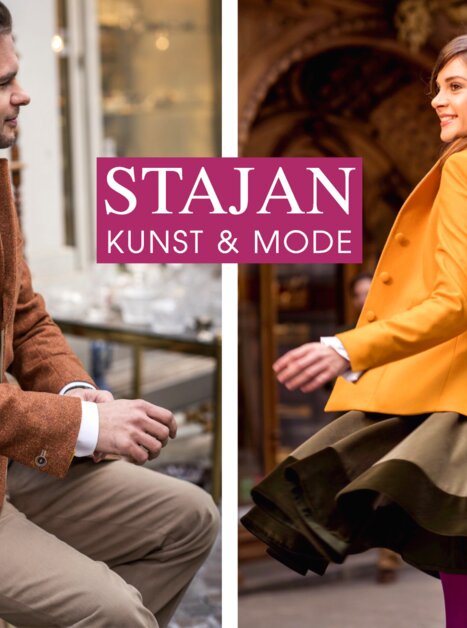 Elegant man and woman in fashionable clothing outdoors. | © Christian Jungwirth