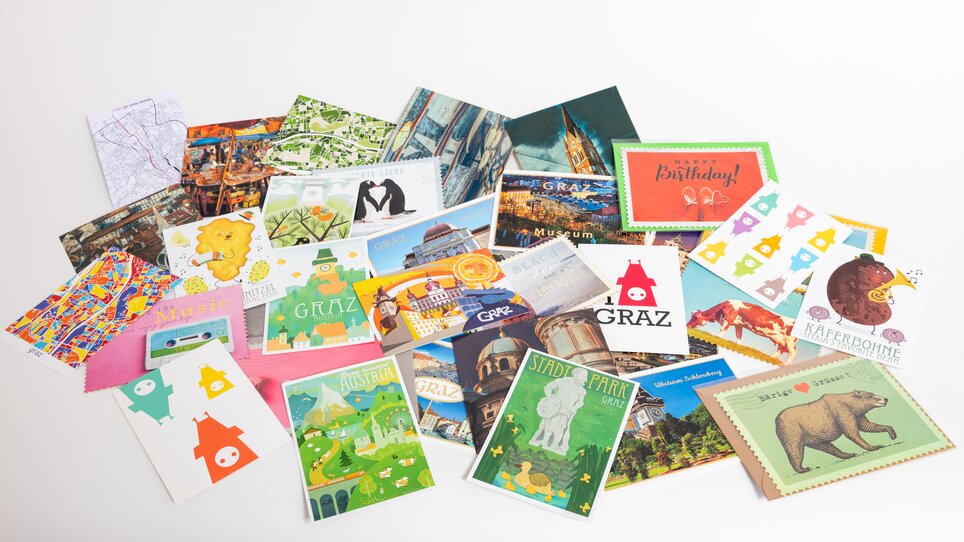 Cartoline con motivi di Graz e dintorni. | © Graz Tourismus - Harry Schiffer