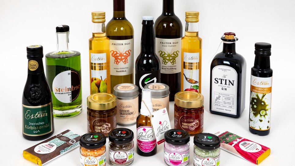 Varietà di oli e conserve disponibili. | © Graz Tourismus-Harry Schiffer