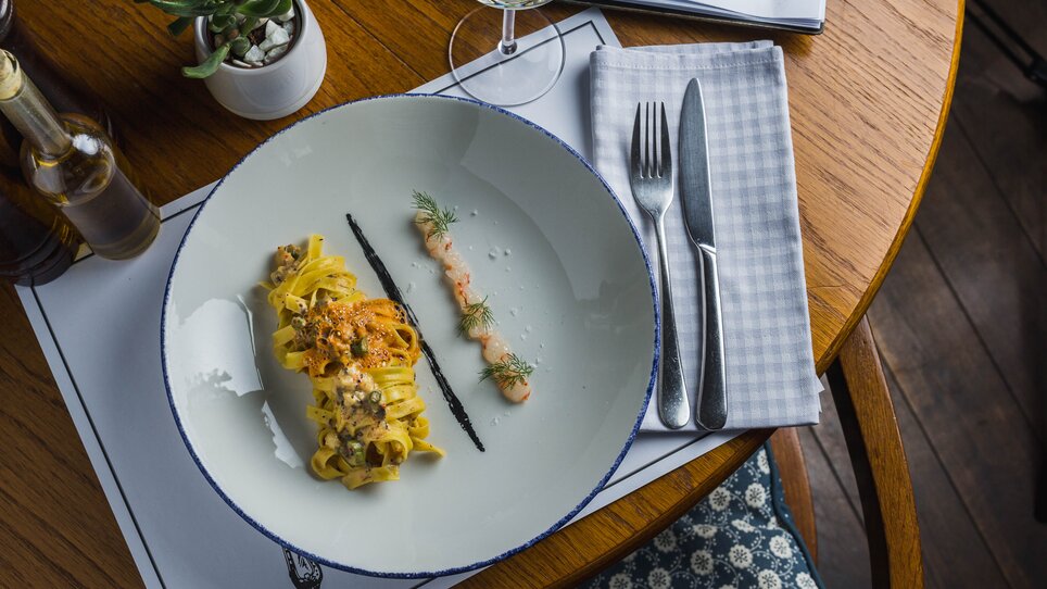 High-quality pasta dish on a plate at Restaurant Kornati.