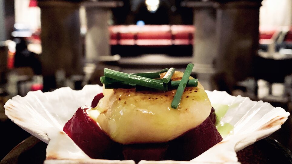 A delicious dish displayed in an elegant setting.