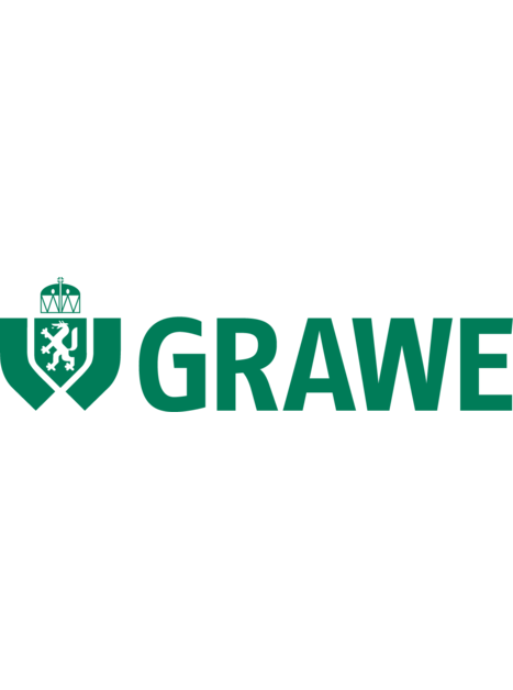 The logo of Grawe Insurance, green featuring a crown and coat of arms.