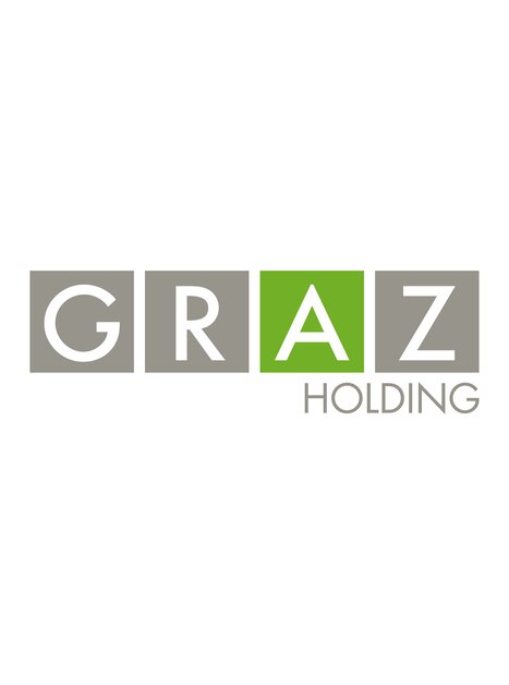 The logo displays the name Graz Holding in various fonts and colors.