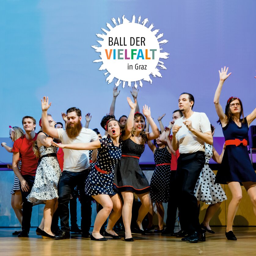 Tanzende Gruppe beim Ball der Vielfalt in Graz. | © Ball der Vielfalt