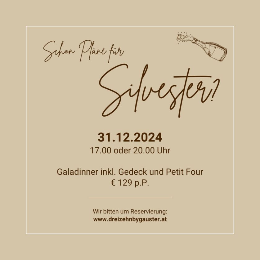 Silvester-Gala-Dinner dreizehn by Gauster | © dreizehn by Gauster