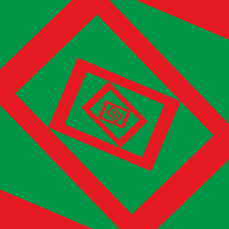 Abstract representation of rotating red and green spirals. | © Grupa Ee