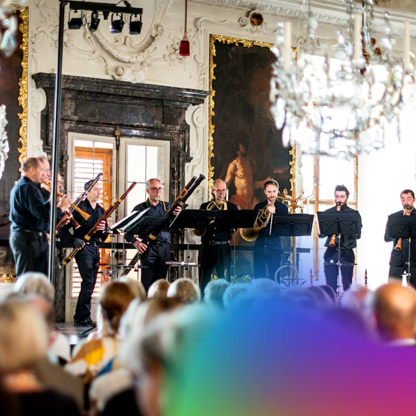 Ensemble playing in a festive atmosphere with paintings in the background. | © Tom Lamm