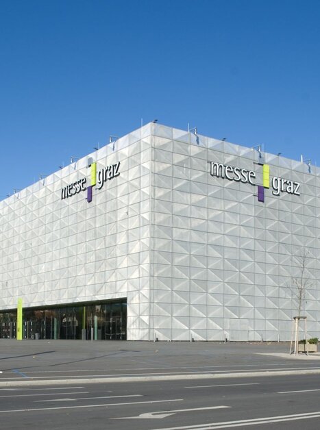 Die Messe Graz in moderner Architektur, ideal für Konferenzen und Business-Events. | © MCG - Harry Stuhlhofer