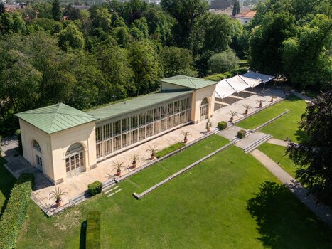 Die Orangerie im Burggarten in Graz mit schönem Gartenbereich. | © Land Steiermark - Melanie Laimer