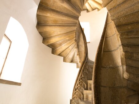 View of the Double spiral staircase in Graz. | © Graz Tourismus - Harry Schiffer