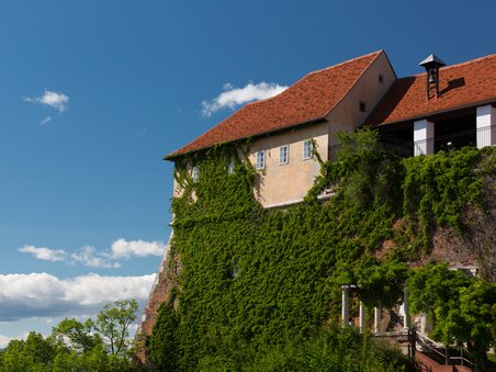 The Stable Bastion on the Schlossberg in Graz covered in greenery. | © Graz Tourismus - Harry Schiffer