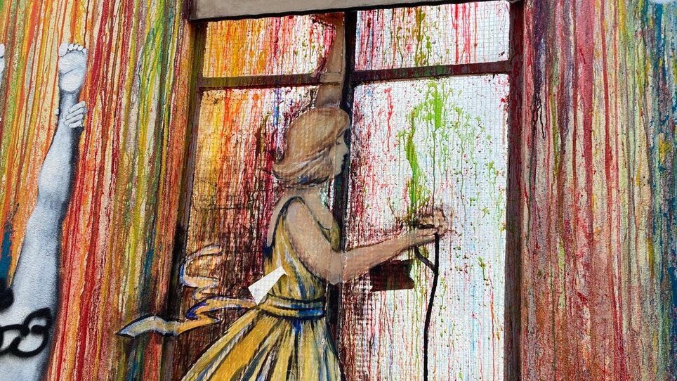 Wandmalerei zeigt ein Mädchen und ein Auto. | © Graz Tourismus - NA